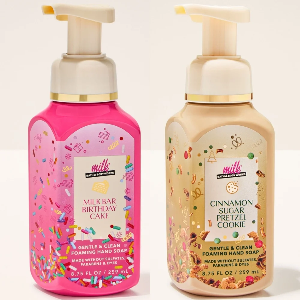 Bath Body Works Milk Bar Birthday Cake & Cinnamon Sugar Cookie Hand Soap Set NEW